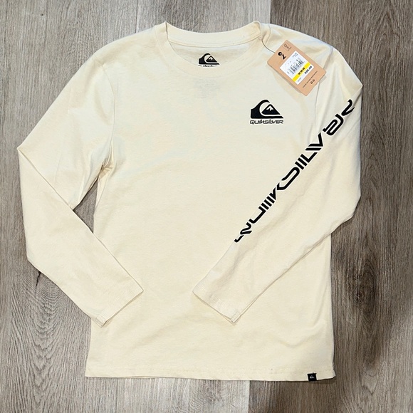 Quiksilver Other - Quiksilver Cream Logo Long Sleeve Shirt boys